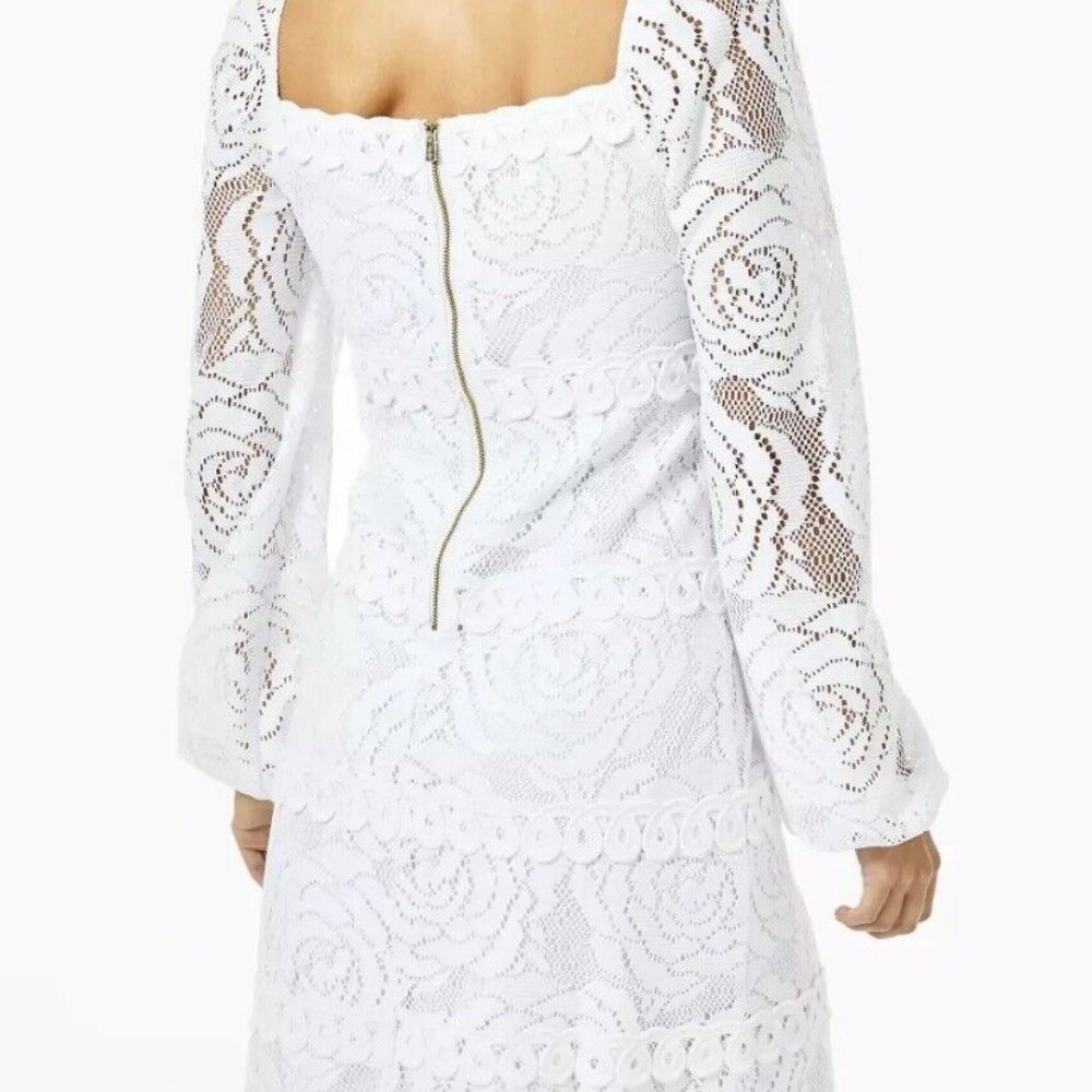 Lilly Pulitzer Zoella Dress Resort White Bungalow Blossom Lace NWT - Picture 2 of 8